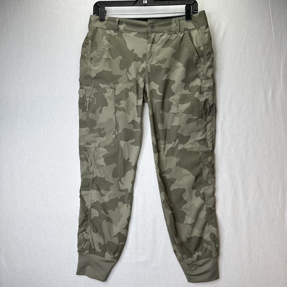 Prana Camo Pants Womens 6 Sky Canyon Jogger Green Hiking UPF50 Wicking *Spot